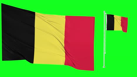 Green-Screen-Waving-Belgium-Flag-or-flagpole